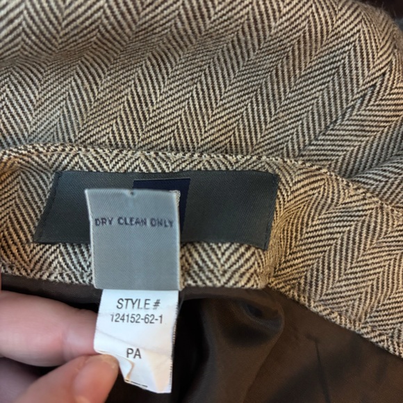 Gap vintage 90s wrap mini skirt size 6 silk blend brown herringbone - Picture 7 of 13